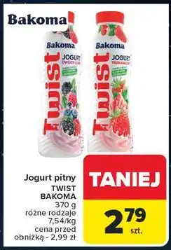 Carrefour Jogurt truskawkowy Bakoma Twist oferta