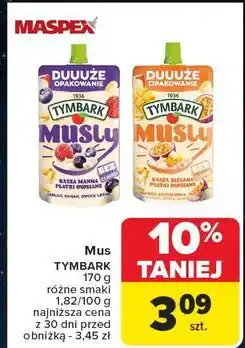 Carrefour Mus mango-brzoskwinia-jabłko-banan-dynia-marakuja Tymbark Musly oferta