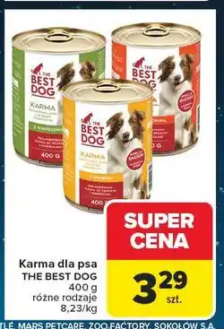 Carrefour Karma dla psów z wieprzowiną The Best Dog oferta