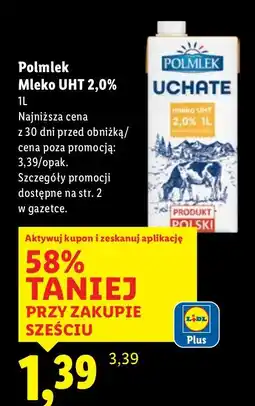 Lidl Mleko Polmlek UHT 2,0% oferta