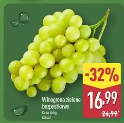 ALDI Winogrono jasne bezpestkowe oferta