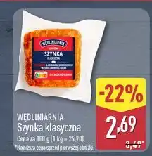 ALDI Szynka klasyczna Wędliniarnia Classic oferta