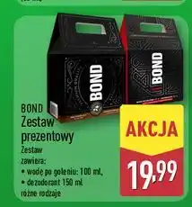 ALDI Zestaw w pudełku tytoń whisky cedr dezodorant 150 ml + woda po goleniu 100 Bond oferta