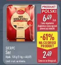 ALDI Ser zółty królewski plastry Sierpc oferta