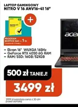 Max Elektro LAPTOP GAMINGOWY NITRO V 16 ANV16-41 16” oferta