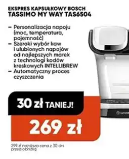 Max Elektro EKSPRES KAPSULKOWY BOSCH TASSIMO MY WAY TAS6504 oferta