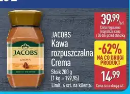 ALDI Kawa rozpuszczalna Crema JACOBS oferta