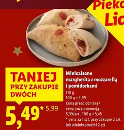 Lidl Minicalzone margherita z mozzarellą i pomidorkami Lidl oferta