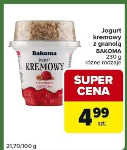 Carrefour Express Jogurt kremowy z granolą BAKOMA różne rodzaje oferta