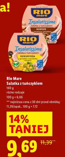 Lidl Sałatka Rio Mare Sałatka z tuńczykiem oferta