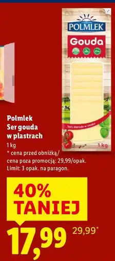 Lidl Ser Polmlek Ser gouda w plastrach oferta