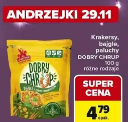 Carrefour Express Krakersy, bajgle, paluchty DOBRY CHRUP 100 g różne rodzaje oferta