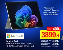 RTV EURO AGD Laptop 2w1 Microsoft Surface Pro Copilot+ oferta