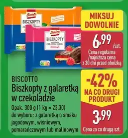 ALDI Biszkopty z galaretką w czekoladzie Biscotto oferta