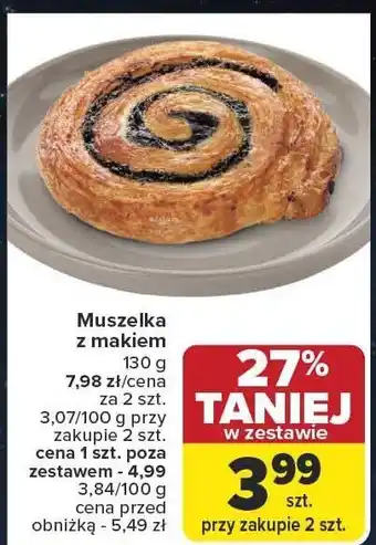 Carrefour Muszelka z makiem 130 g Carrefour oferta