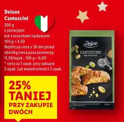 Lidl Cantuccini z pistacjami lub z orzechami laskowymi Deluxe oferta