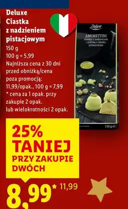 Lidl Ciastka Deluxe z nadzieniem pistacjowym oferta