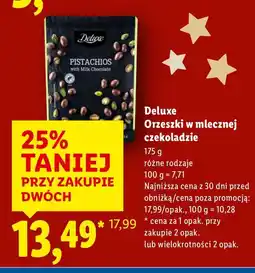 Lidl Orzeszki w mlecznej czekoladzie Deluxe Pistachios oferta
