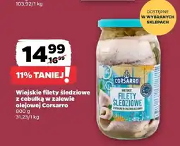 Netto Wiejskie filety śledziowe z cebulką w zalewie olejowej Corsarro oferta