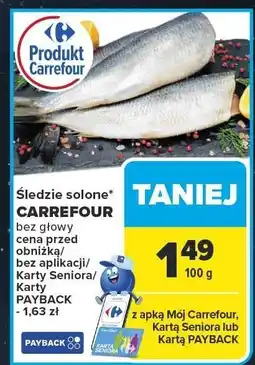 Carrefour Śledzie solone CARREFOUR bez głowy oferta
