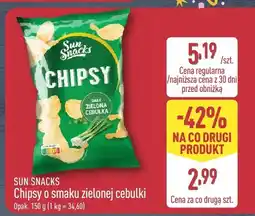 ALDI Chipsy o smaku zielonej cebulki Sun Snacks oferta