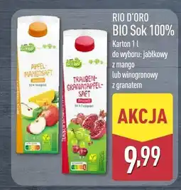 ALDI Sok 100% BIO Rio D'Oro karton 1 l różne rodzaje oferta