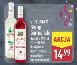 ALDI Syrop barmański Victoria's lux mojito mint butelka 490 ml oferta