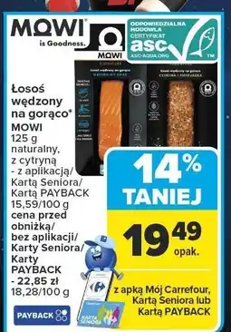Carrefour Łosoś wędzony na gorąco MOWI naturalny oferta