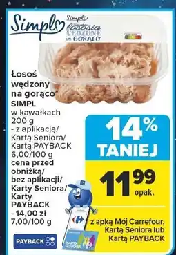 Carrefour Łosoś wędzony na gorąco SIMPL w kawałkach oferta