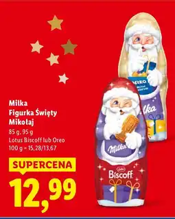 Lidl Czekolada Milka Figurka Święty Mikołaj Lotus Biscoff lub Oreo oferta