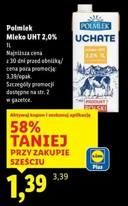 Lidl Mleko UHT Polmlek 2% oferta