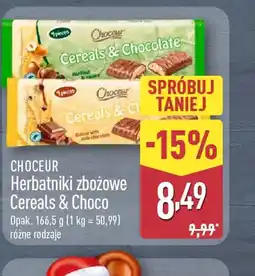 ALDI CHOCOEUR Herbatniki zbożowe Cereals & Choco oferta
