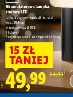 Lidl Akumulatorowa lampka stołowa LED oferta