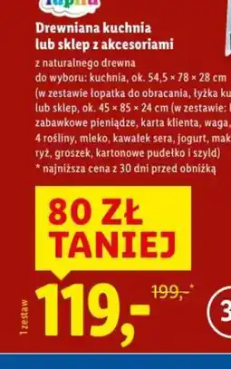 Lidl Drewniana kuchnia lub sklep z akcesoriami oferta