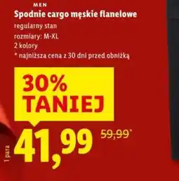 Lidl Spodnie cargo męskie flanelowe oferta