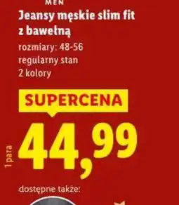 Lidl Jeansy męskie slim fit oferta