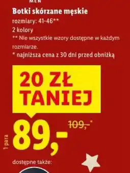 Lidl Botki skórzane męskie oferta