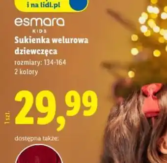 Sukienka welurowa dziewczęca