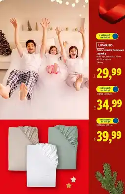 Lidl Prześcieradło flanelowe z gumką 180-200 x 200 cm Livarno Home oferta