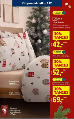 Lidl Komplet pościeli flanelowej 220 x 200 cm + 2 70 80 Livarno Home oferta