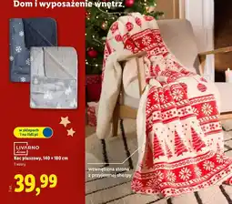 Lidl Koc pluszowy 140 x 180 cm Livarno Home oferta