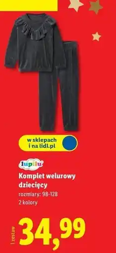 Lidl Komplet welurowy 98-128 Lupilu oferta