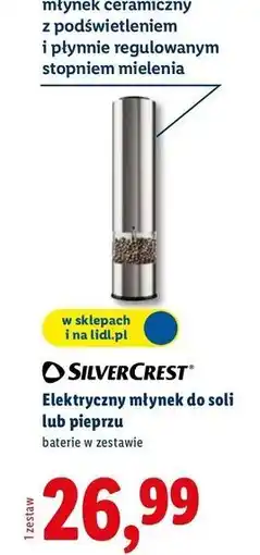 Lidl Młynek do soli lub pieprzu elektryczny Silvercrest oferta