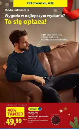 Lidl Sweter męski m-xl Esmara oferta