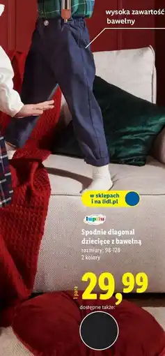 Lidl Spodnie diagonal 98-122 cm Lupilu oferta