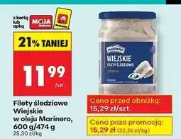 Biedronka Filety śledziowe wiejskie w oleju Marinero oferta