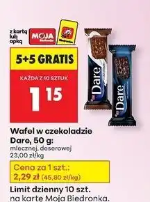 Biedronka Wafelek w czekoladzie mlecznej Eti Dare oferta