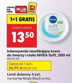 Biedronka Krem do twarzy i ciała intensywnie nawilżający Nivea Soft oferta