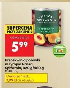 Biedronka Brzoskwinie w syropie Nasza Spiżarnia oferta