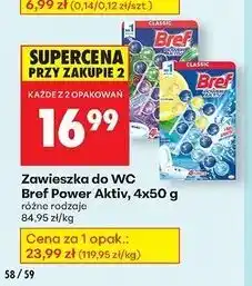Biedronka Kostka do wc 4 function lavender + pine Bref Power Aktiv oferta